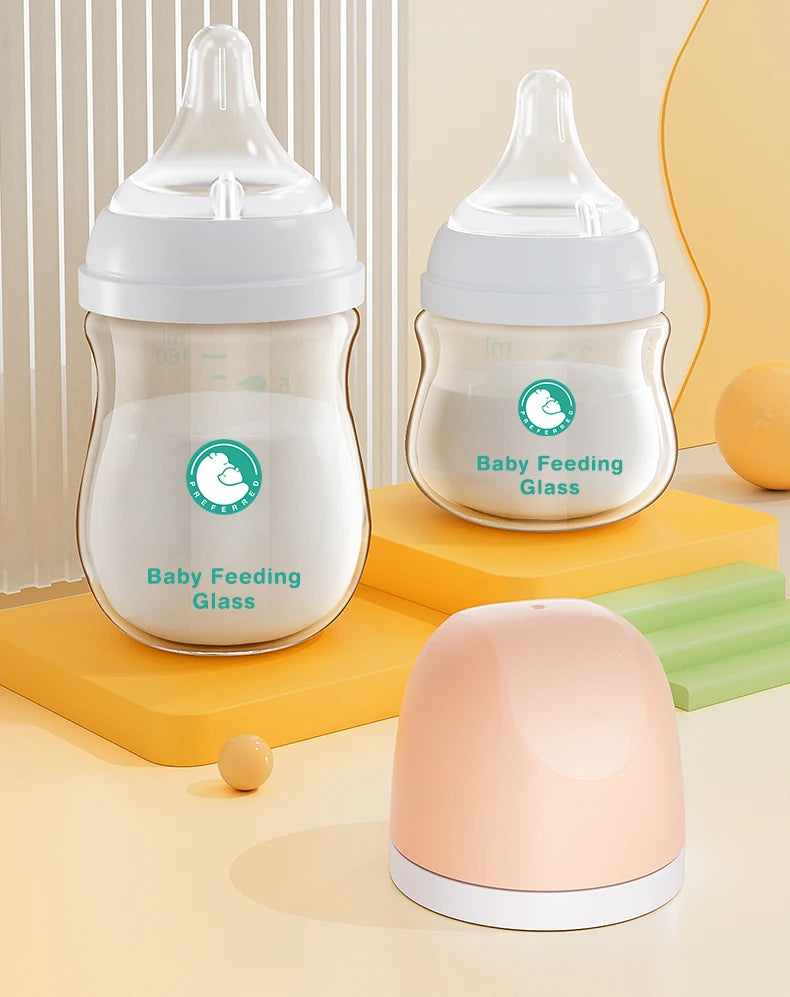 Anti-Colic Glass Baby Bottle – BPA-Free Newborn Feeding Bottle