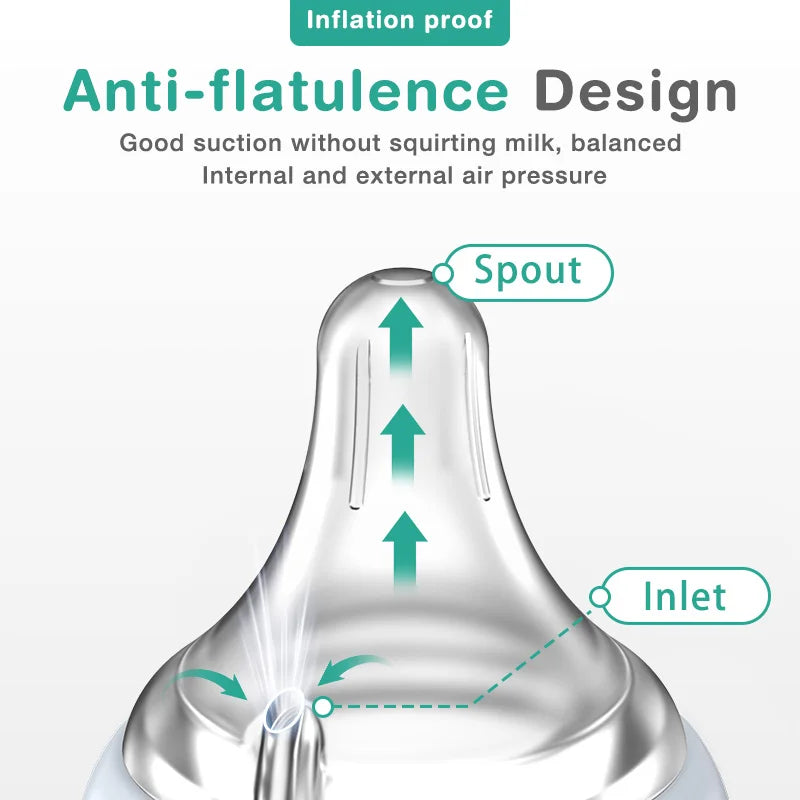 Anti-Colic Glass Baby Bottle – BPA-Free Newborn Feeding Bottle