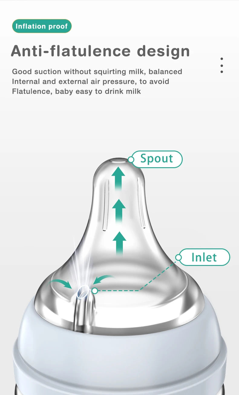 Anti-Colic Glass Baby Bottle – BPA-Free Newborn Feeding Bottle