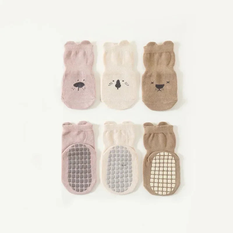 Non-Slip Baby Floor Socks – Cute Animal Pattern (3/5 Pairs)