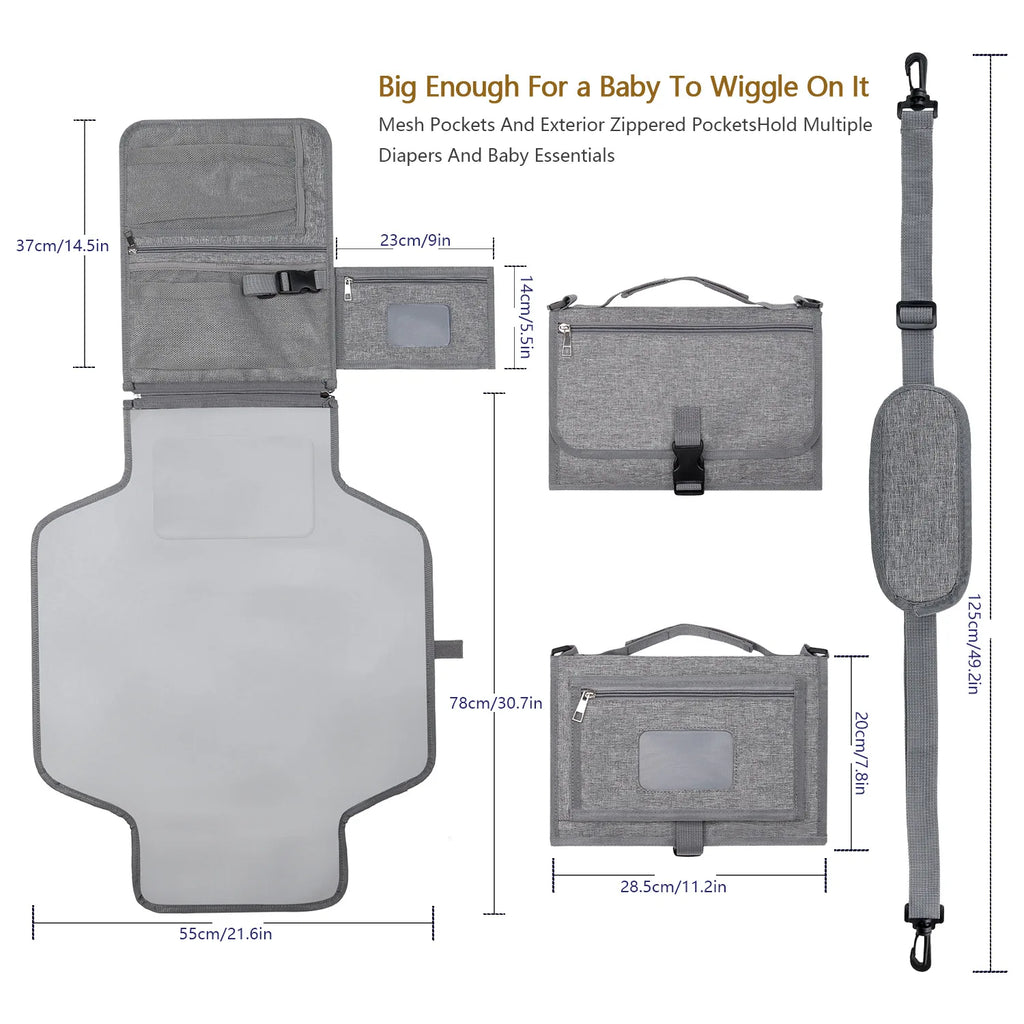 3-in-1 Portable Baby Changing Pad – Waterproof Travel Organizer