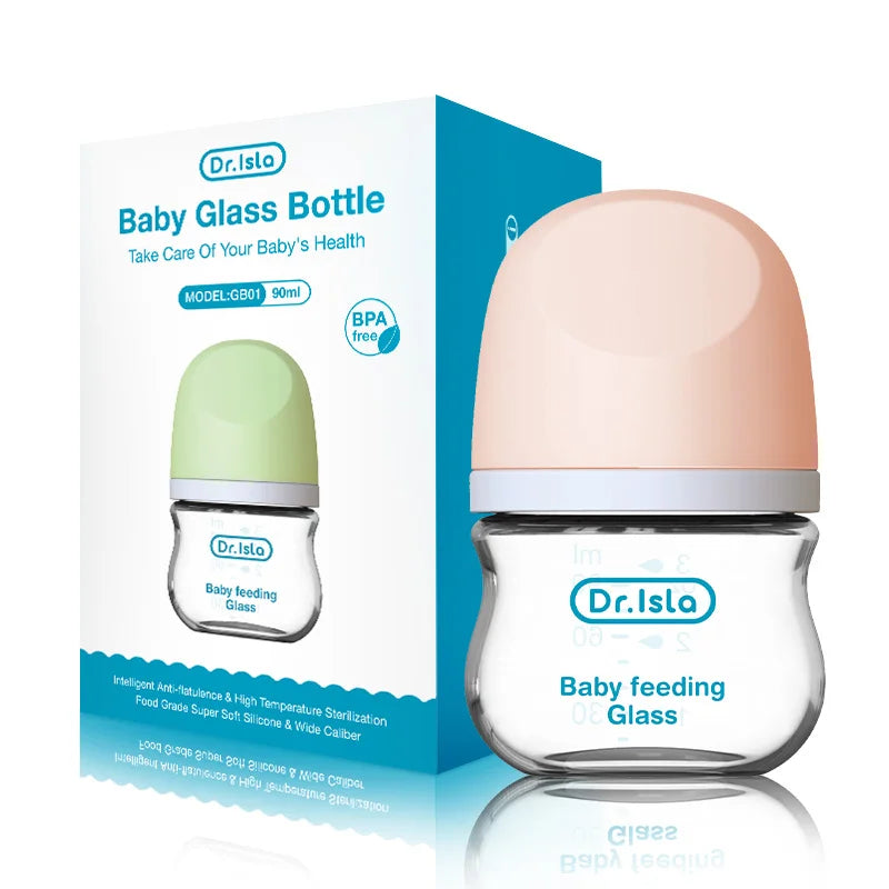 Anti-Colic Glass Baby Bottle – BPA-Free Newborn Feeding Bottle