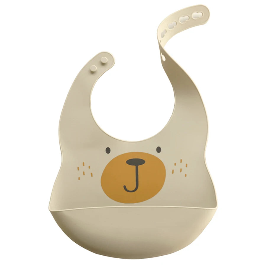 Soft Waterproof Silicone Baby Bib – Adjustable Cartoon Feeding Bib