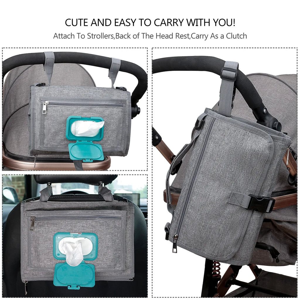 3-in-1 Portable Baby Changing Pad – Waterproof Travel Organizer