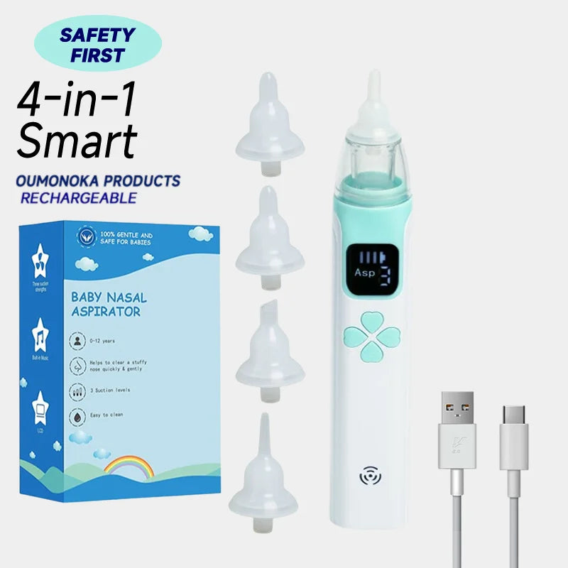 Gentle Electric Baby Nasal Aspirator – Quiet & Safe for Newborns