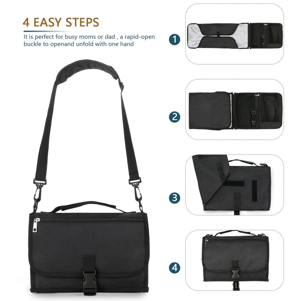 3-in-1 Portable Baby Changing Pad – Waterproof Travel Organizer
