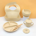 7-Piece Silicone Baby Feeding Set – Suction Bowl, Plate & Utensils