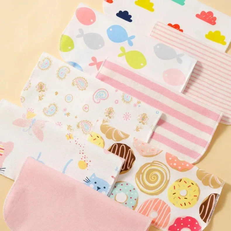 Cotton Baby Towels Set – Soft & Absorbent Newborn Saliva Washcloths (5/8 Pack)