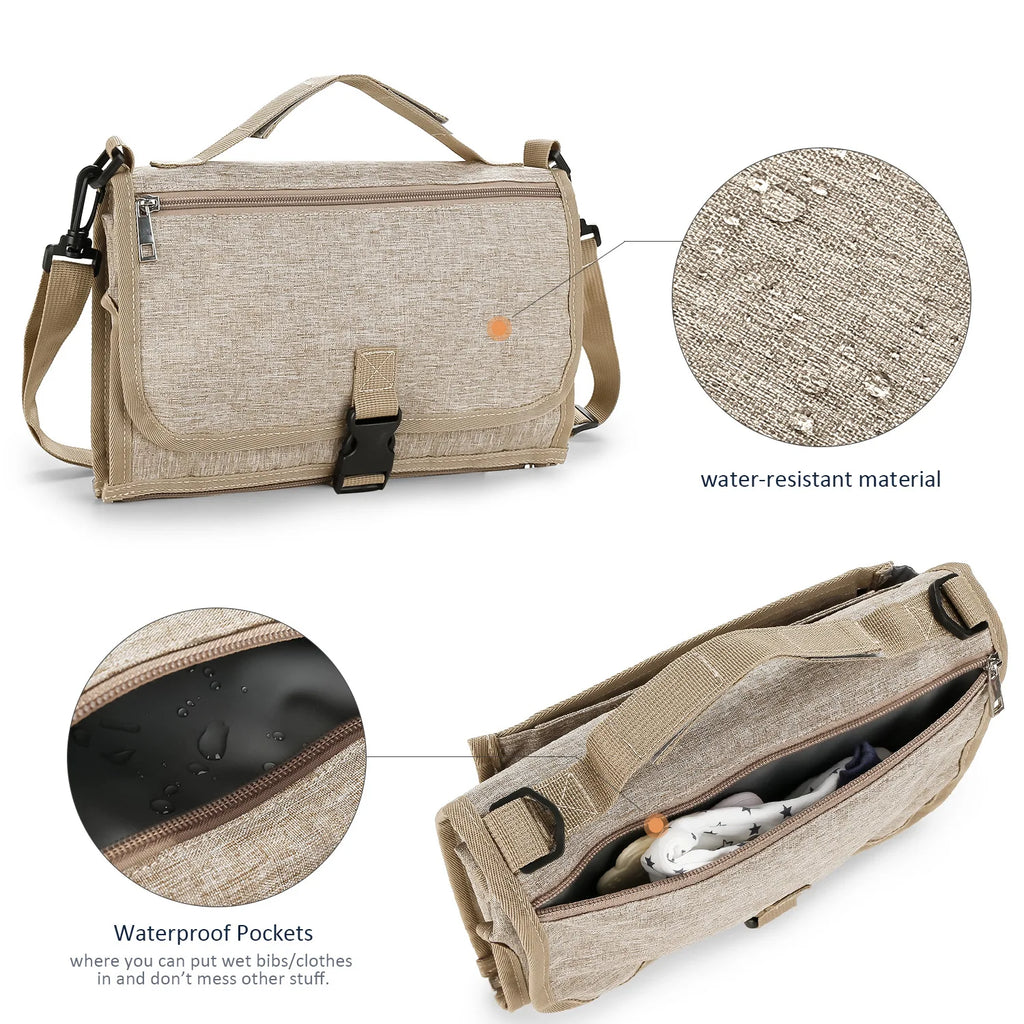 3-in-1 Portable Baby Changing Pad – Waterproof Travel Organizer