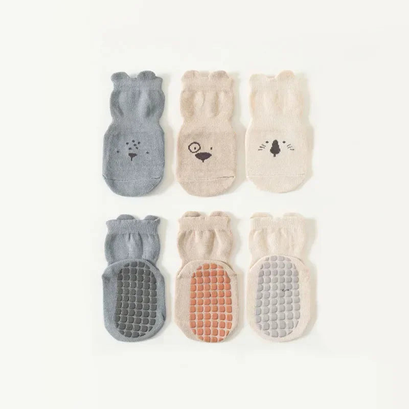Non-Slip Baby Floor Socks – Cute Animal Pattern (3/5 Pairs)