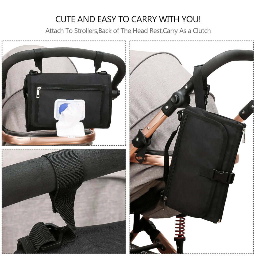 3-in-1 Portable Baby Changing Pad – Waterproof Travel Organizer