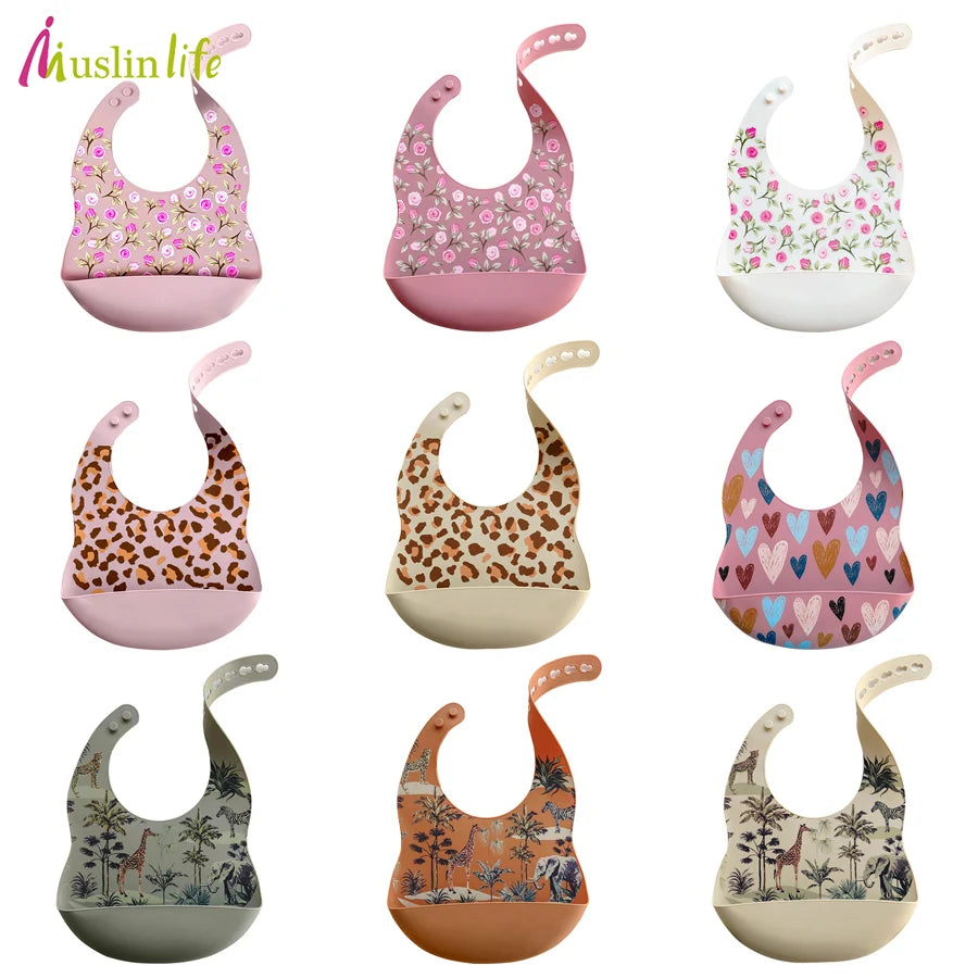 Soft Waterproof Silicone Baby Bib – Adjustable Cartoon Feeding Bib