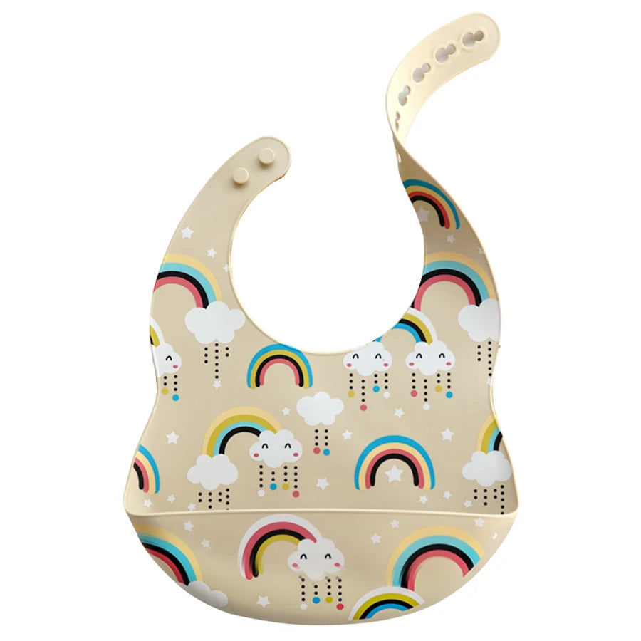 Soft Waterproof Silicone Baby Bib – Adjustable Cartoon Feeding Bib