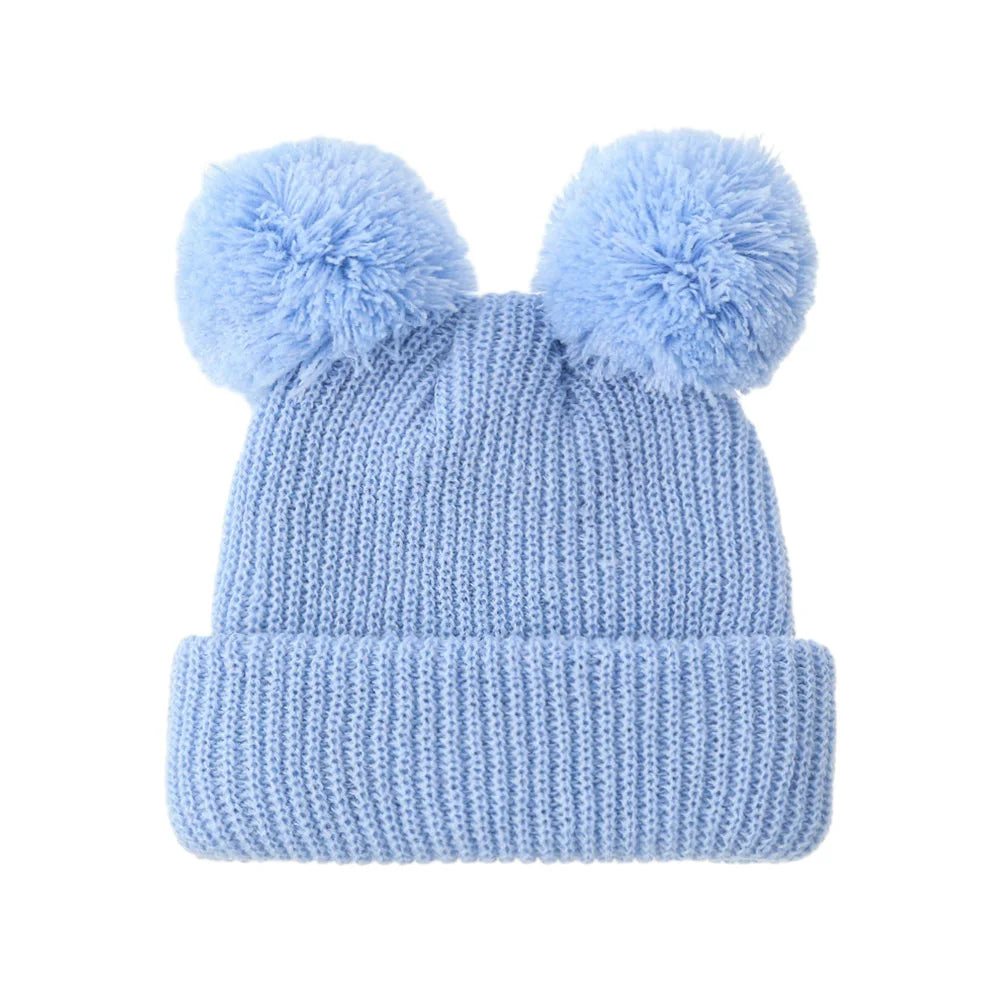 Soft Knitted Pom Pom Baby Hat – Cozy Winter Beanie for Newborns