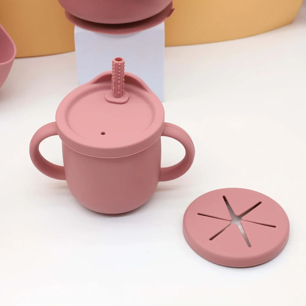 7-Piece Silicone Baby Feeding Set – Suction Bowl, Plate & Utensils