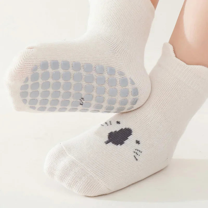 Non-Slip Baby Floor Socks – Cute Animal Pattern (3/5 Pairs)