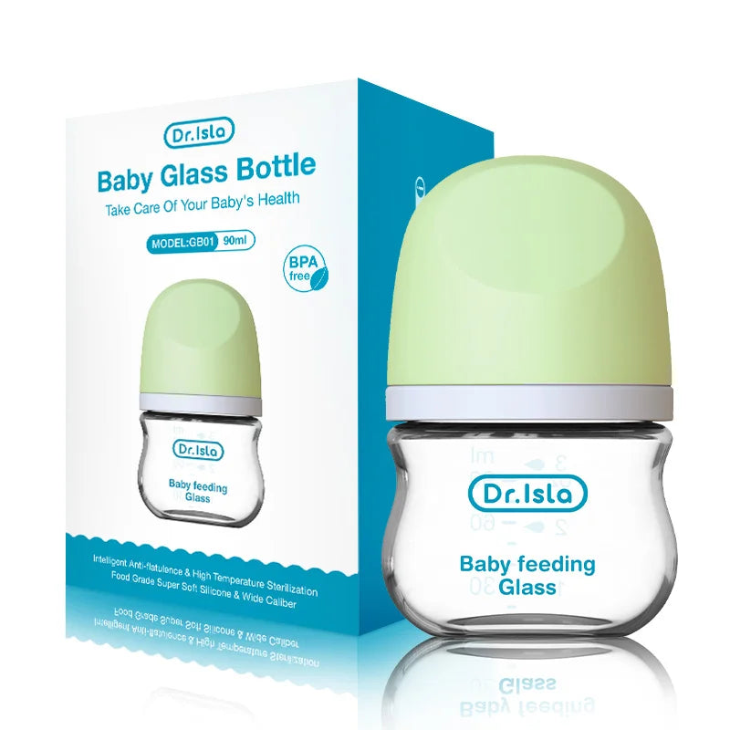 Anti-Colic Glass Baby Bottle – BPA-Free Newborn Feeding Bottle