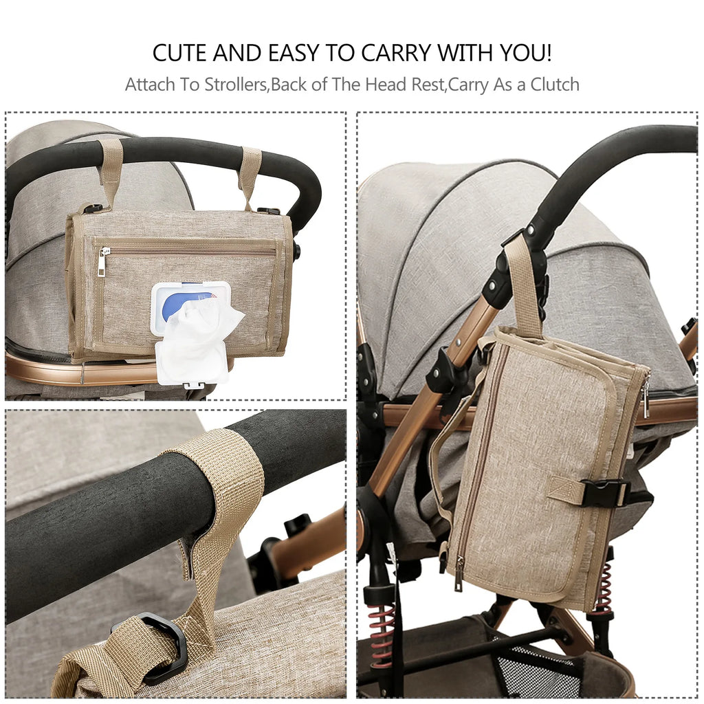3-in-1 Portable Baby Changing Pad – Waterproof Travel Organizer