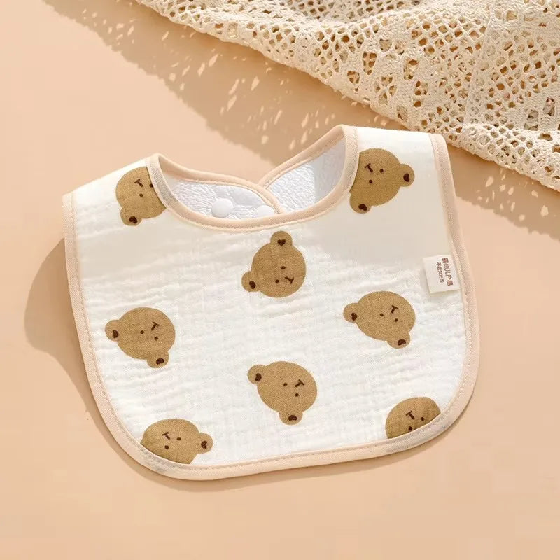7-Pack Cotton Baby Bib Set – Waterproof & Absorbent Newborn Feeding Bibs