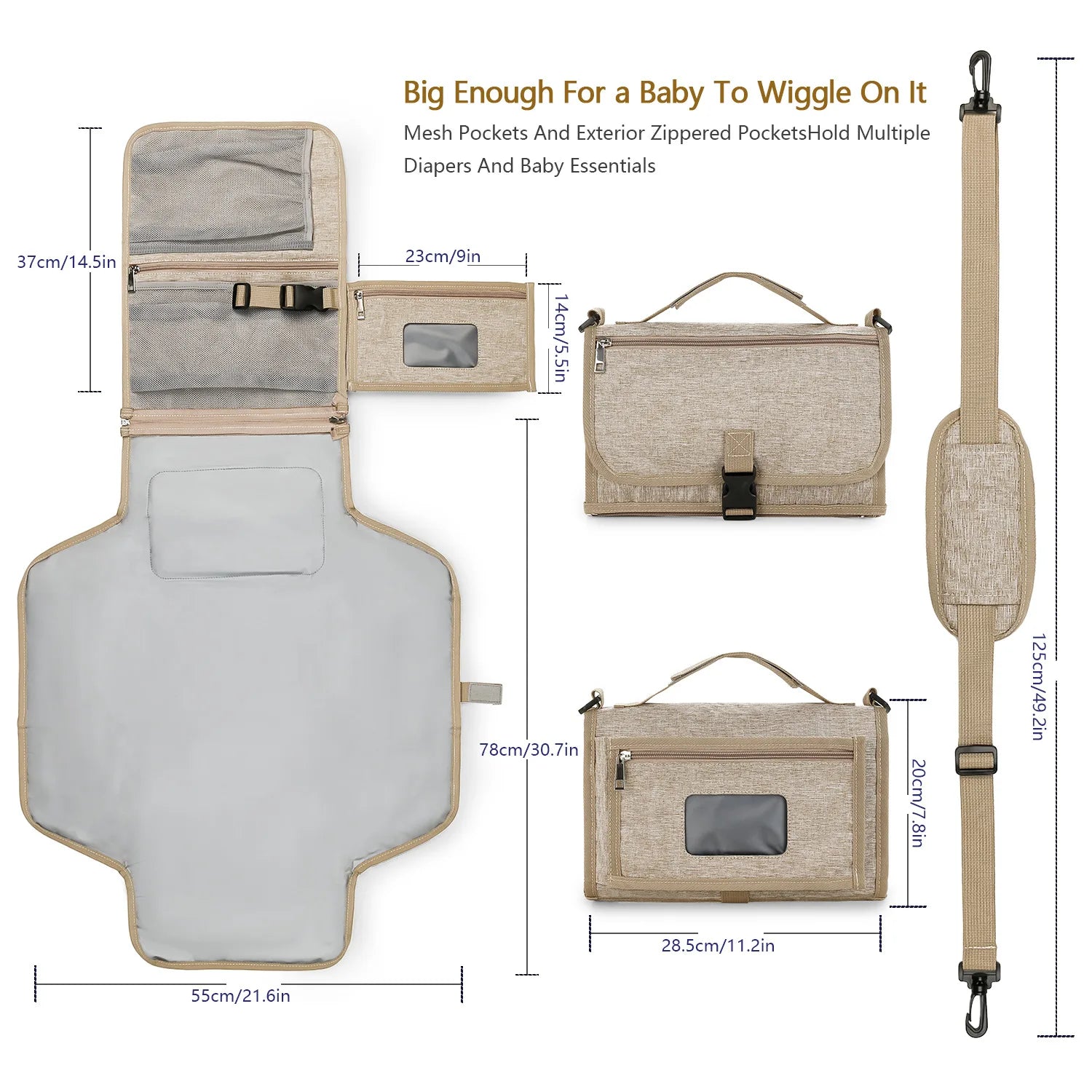 3-in-1 Portable Baby Changing Pad – Waterproof Travel Organizer