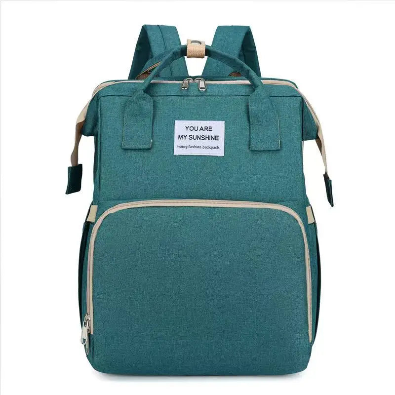 3-in-1 Foldable Diaper Bag Backpack with Portable Baby Crib