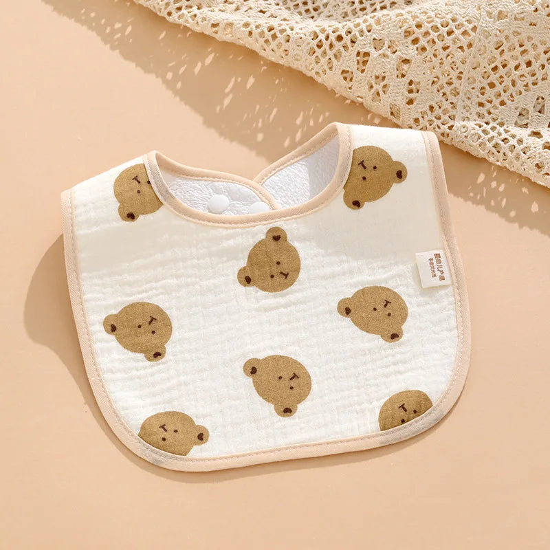 7-Pack Cotton Baby Bib Set – Waterproof & Absorbent Newborn Feeding Bibs