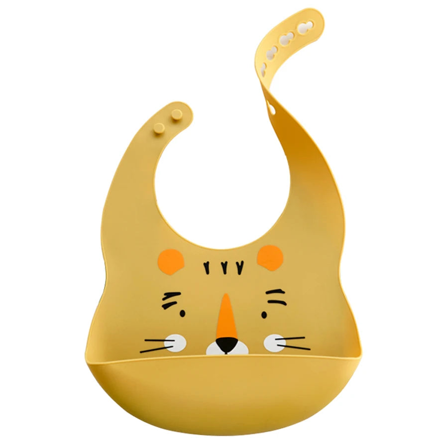 Soft Waterproof Silicone Baby Bib – Adjustable Cartoon Feeding Bib