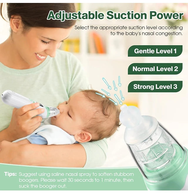 Gentle Electric Baby Nasal Aspirator – Quiet & Safe for Newborns