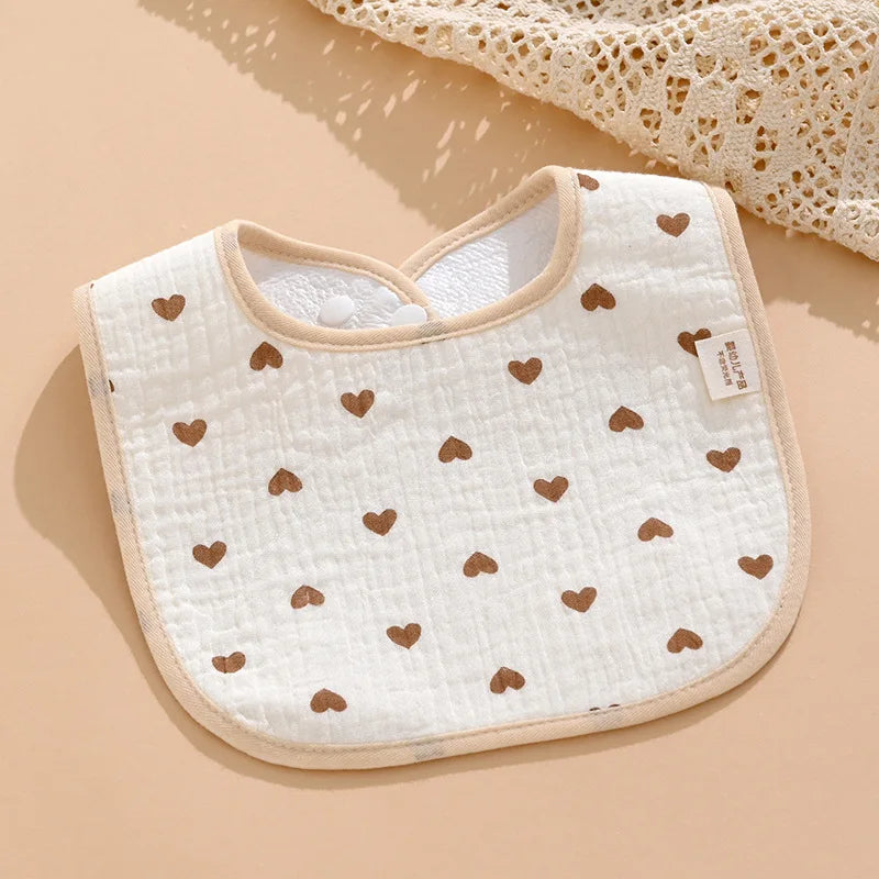 7-Pack Cotton Baby Bib Set – Waterproof & Absorbent Newborn Feeding Bibs