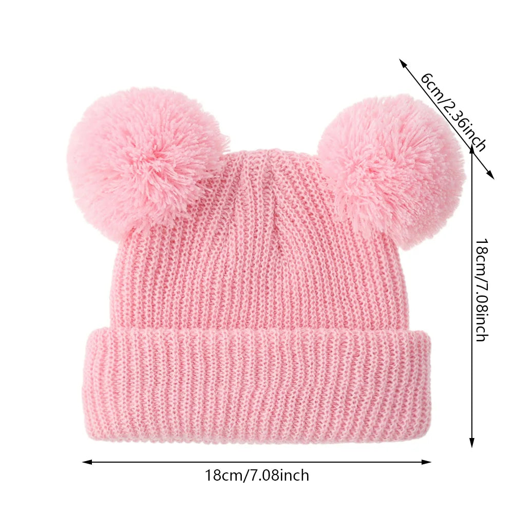 Soft Knitted Pom Pom Baby Hat – Cozy Winter Beanie for Newborns