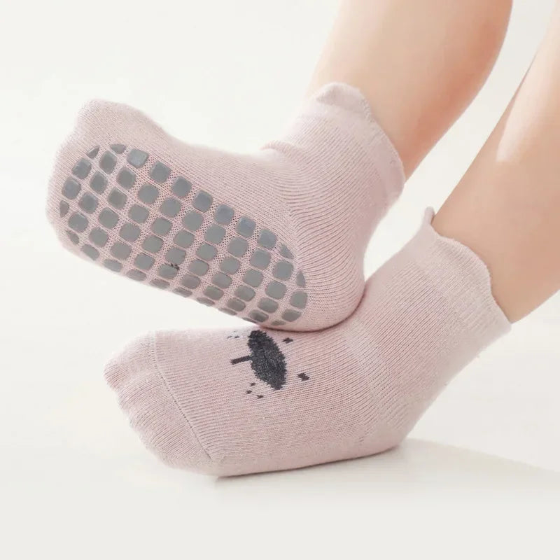 Non-Slip Baby Floor Socks – Cute Animal Pattern (3/5 Pairs)