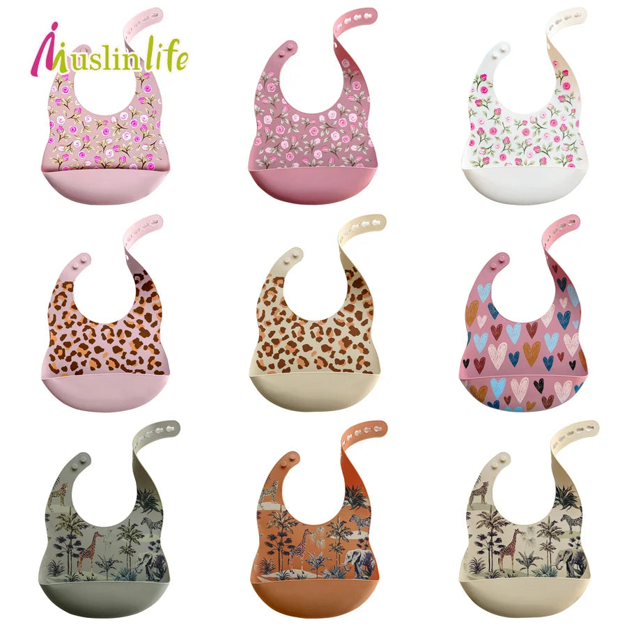 Soft Waterproof Silicone Baby Bib – Adjustable Cartoon Feeding Bib
