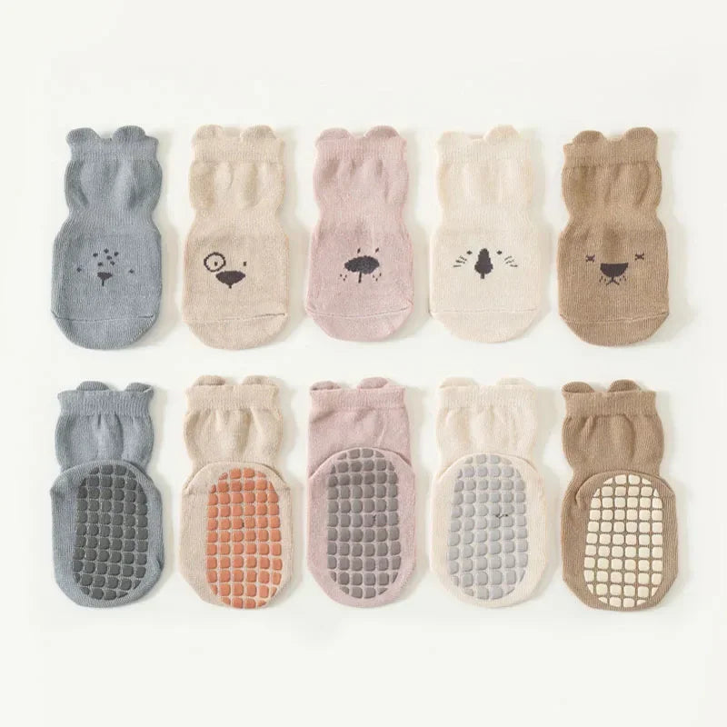 Non-Slip Baby Floor Socks – Cute Animal Pattern (3/5 Pairs)