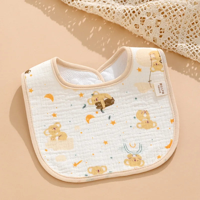 7-Pack Cotton Baby Bib Set – Waterproof & Absorbent Newborn Feeding Bibs