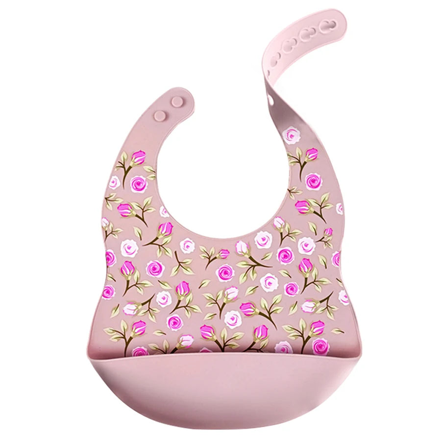 Soft Waterproof Silicone Baby Bib – Adjustable Cartoon Feeding Bib