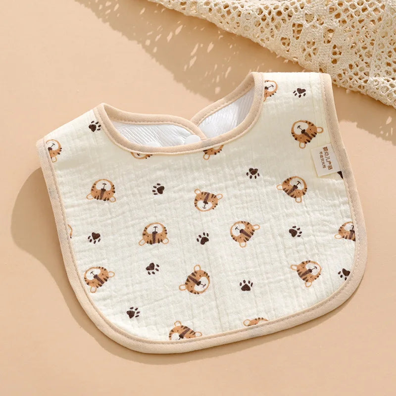 7-Pack Cotton Baby Bib Set – Waterproof & Absorbent Newborn Feeding Bibs