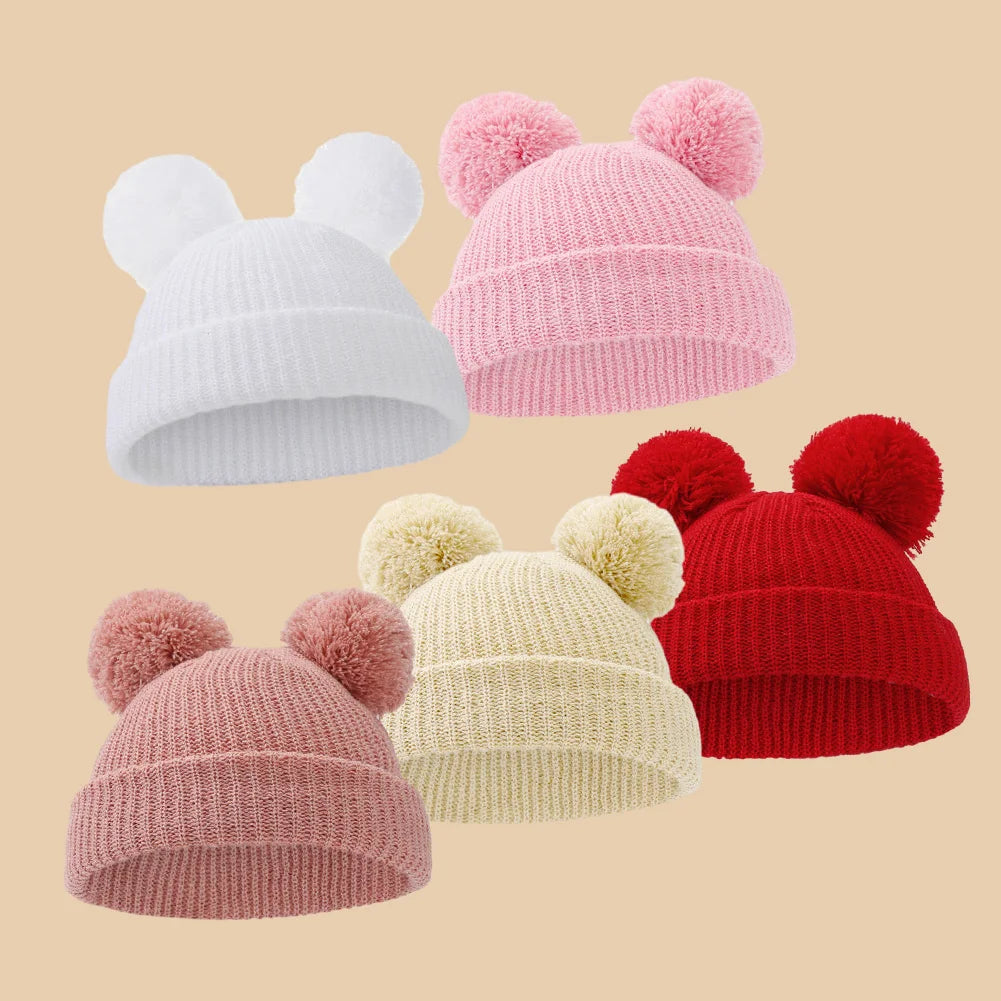 Soft Knitted Pom Pom Baby Hat – Cozy Winter Beanie for Newborns