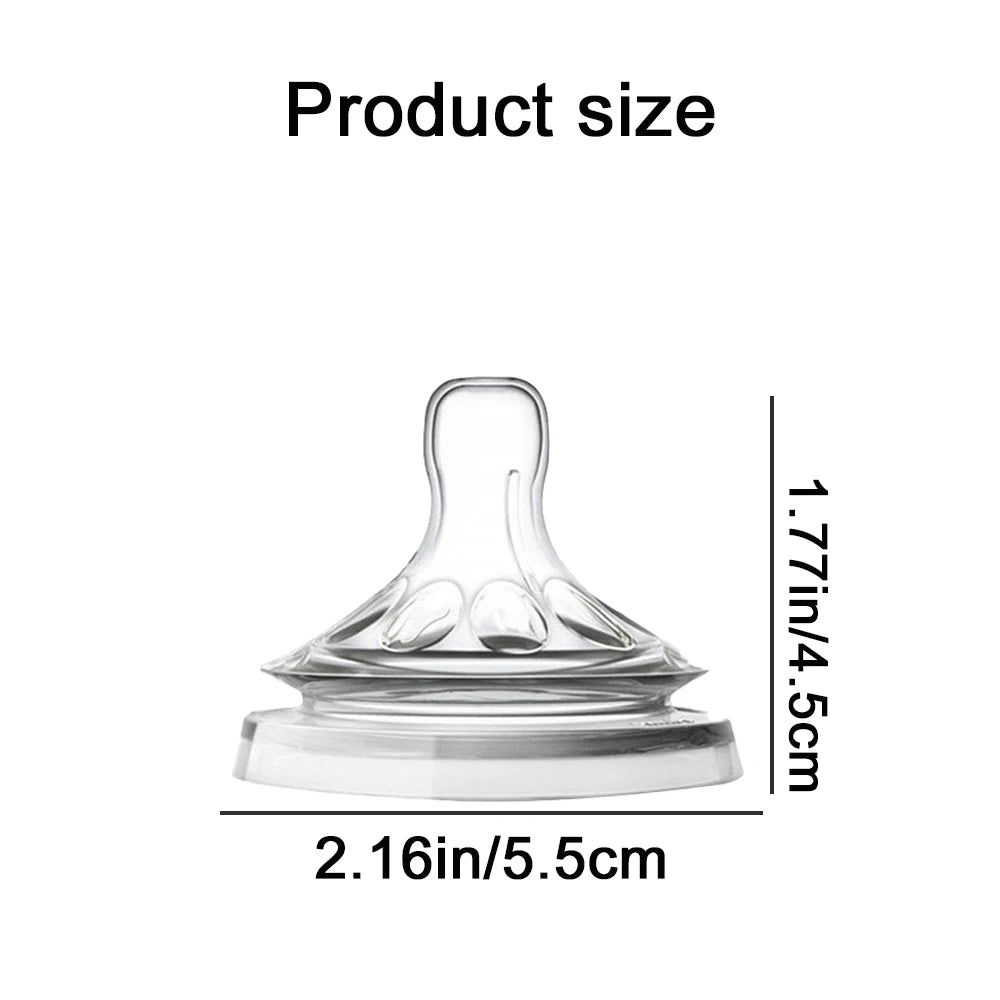 Wide-Mouth Silicone Baby Bottle Nipple – Natural Shape, BPA-Free & Soft