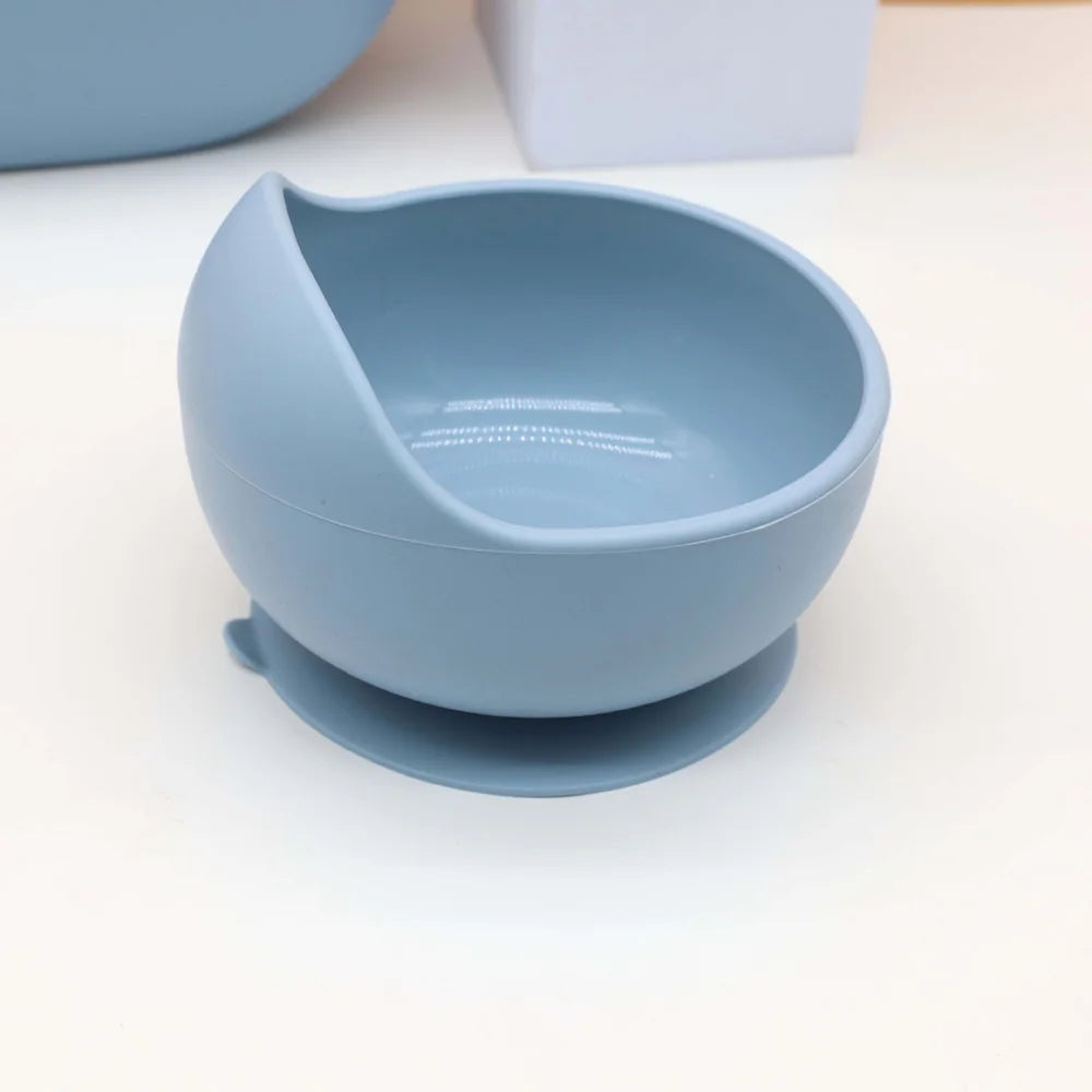 7-Piece Silicone Baby Feeding Set – Suction Bowl, Plate & Utensils