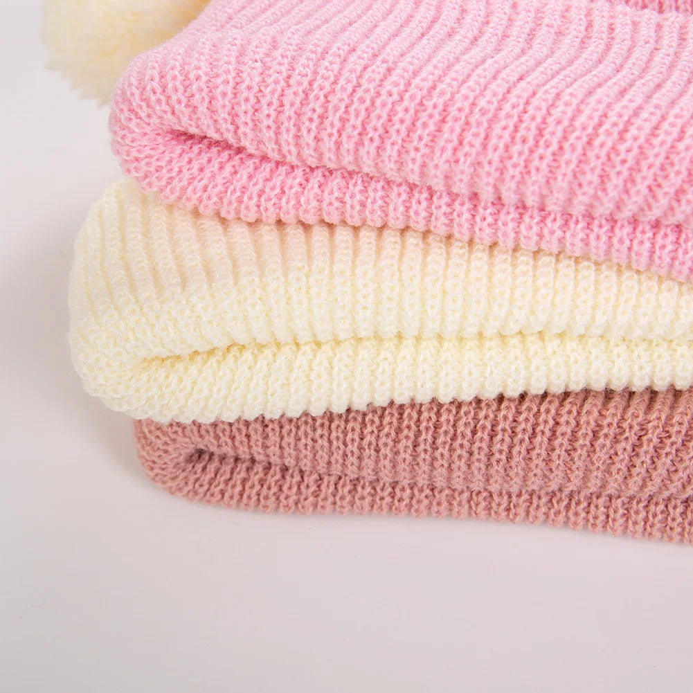Soft Knitted Pom Pom Baby Hat – Cozy Winter Beanie for Newborns