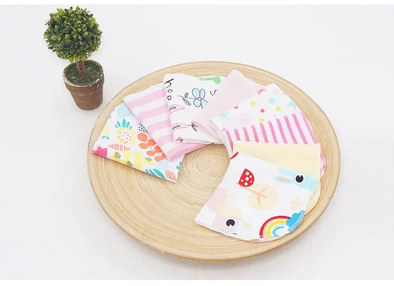 Cotton Baby Towels Set – Soft & Absorbent Newborn Saliva Washcloths (5/8 Pack)