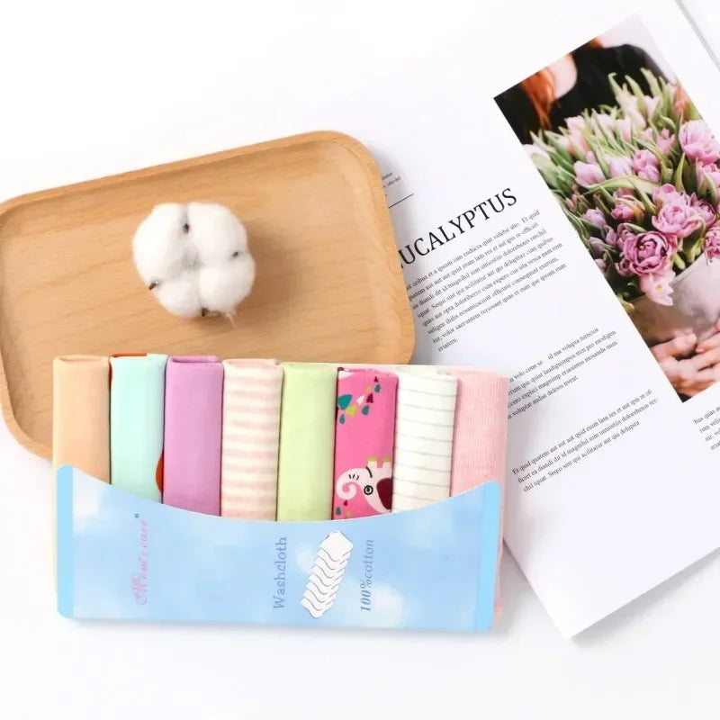 Cotton Baby Towels Set – Soft & Absorbent Newborn Saliva Washcloths (5/8 Pack)