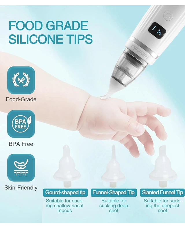 Gentle Electric Baby Nasal Aspirator – Quiet & Safe for Newborns