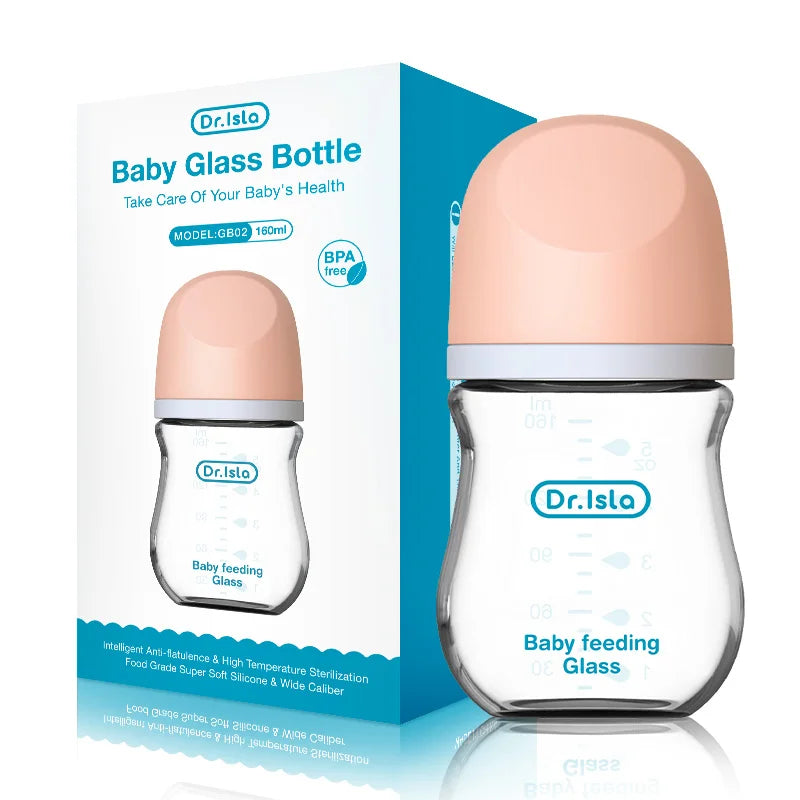 Anti-Colic Glass Baby Bottle – BPA-Free Newborn Feeding Bottle