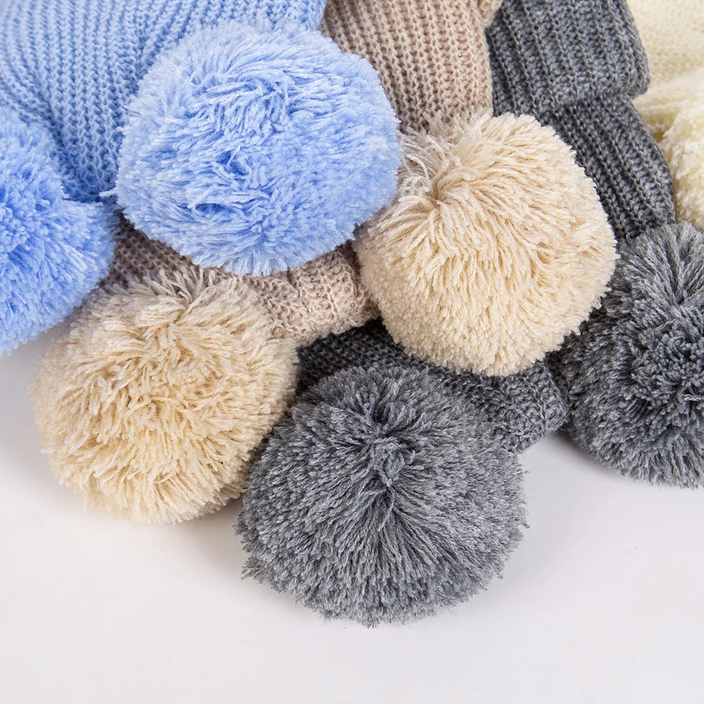 Soft Knitted Pom Pom Baby Hat – Cozy Winter Beanie for Newborns