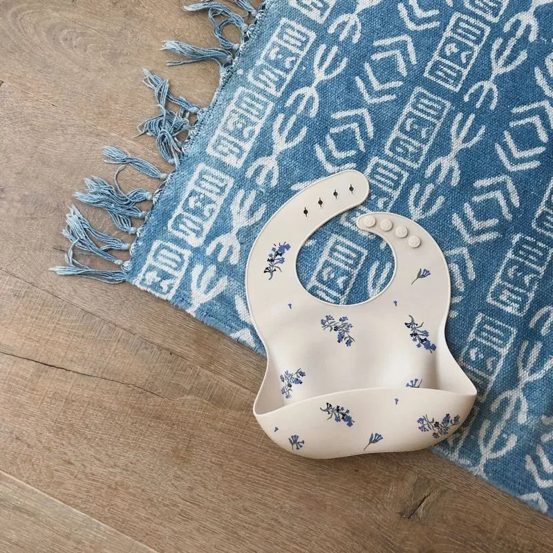 Waterproof Silicone Baby Bib – Adjustable Cute Print Feeding Bib