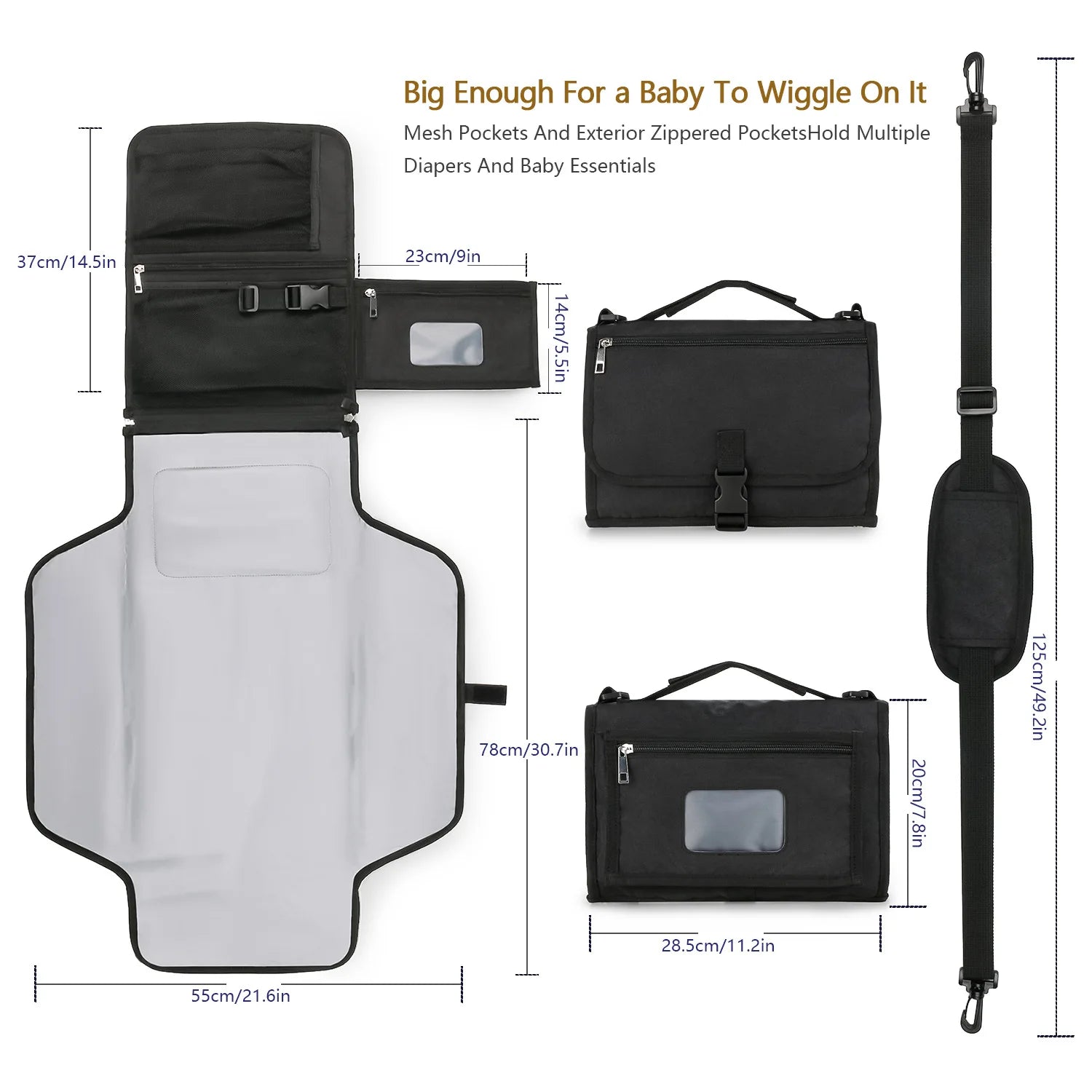 3-in-1 Portable Baby Changing Pad – Waterproof Travel Organizer